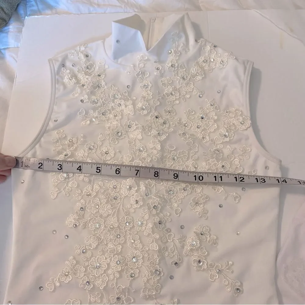 WEISSMAN custom solo Dance Costume white wedding bridal chapel veil gloves SA
